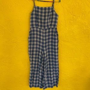 Blue and white romper